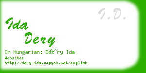 ida dery business card